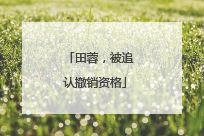 田蓉，被追认撤销资格